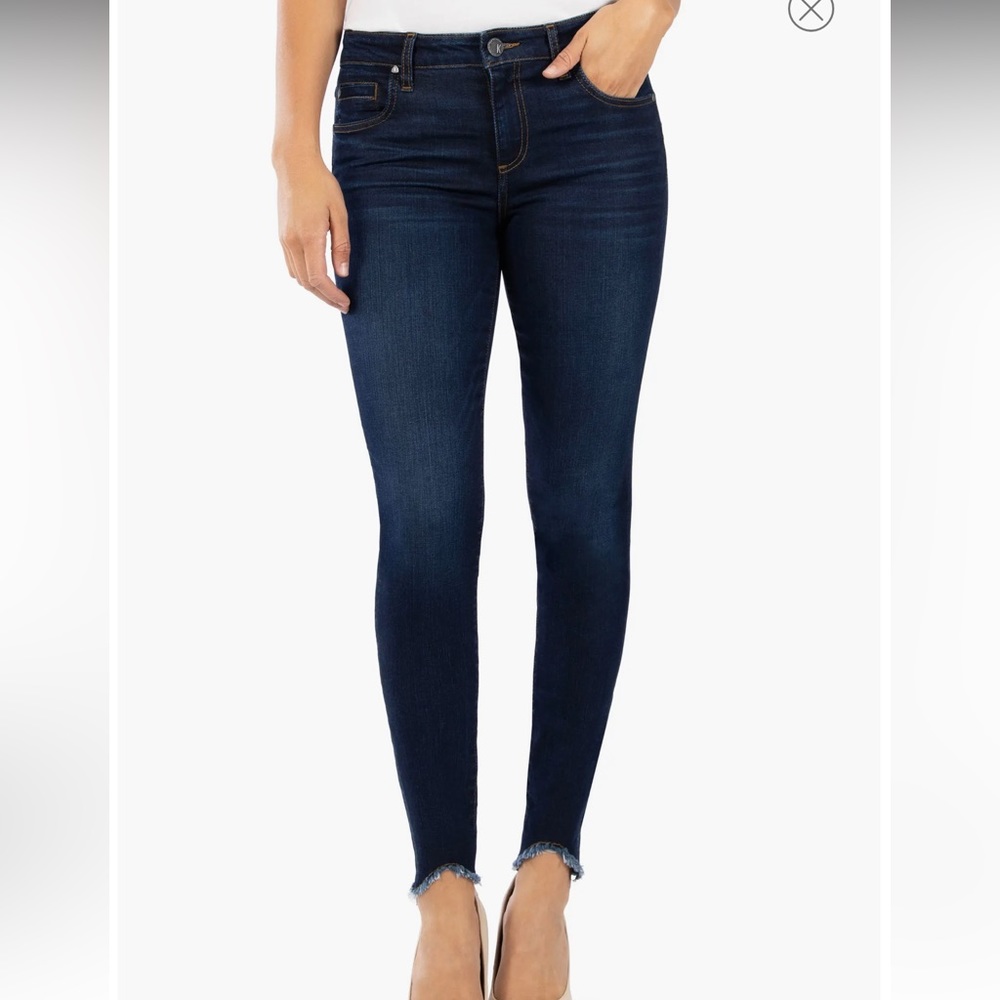 KUT From The Kloth Donna Curved Hem Ankle Skinny Jeans